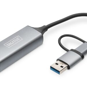 Digitus Adattatore Gigabit Ethernet Usb Type-C<Sup></Sup> 2.5G, Usb-C<Sup></Sup> + Usb A (Usb3.1/3.0)